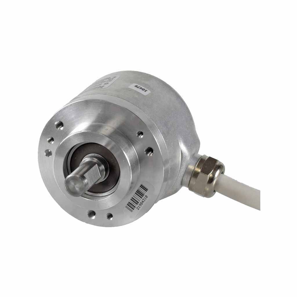 Hengstler AC58 absolute encoder solid shaft design with clamping flange with radial cable