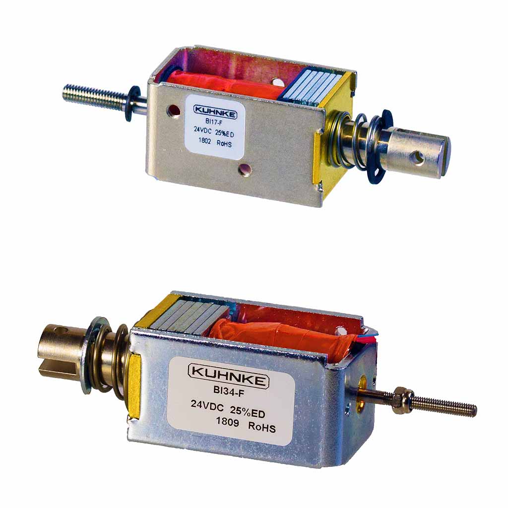 Kuhnke open frame bistable linear solenoids