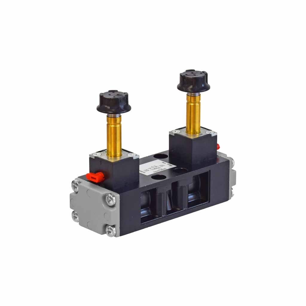 Kuhnke 76 series 5 way double solenoid ISO 1 valve with vertical coil