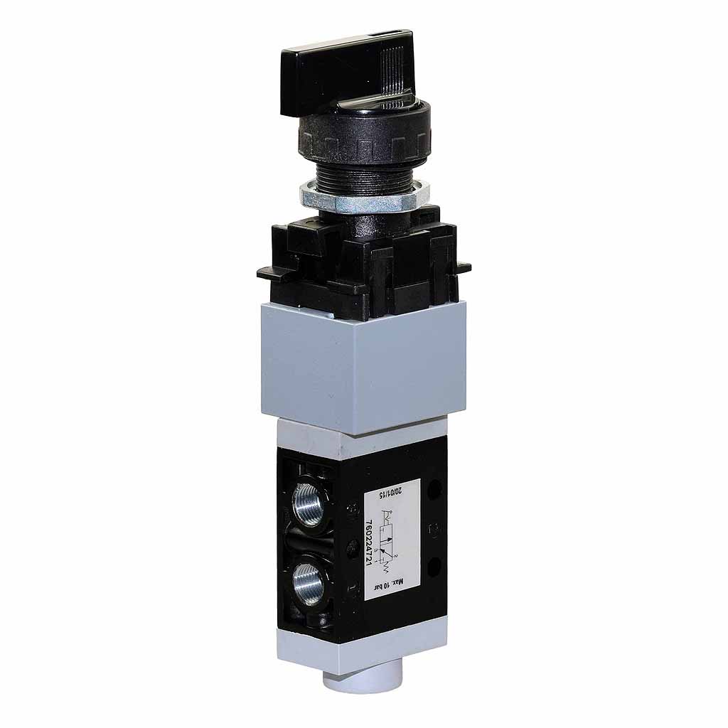 Kuhnke 76 series pneumatic valve selector valve with long rotary selector