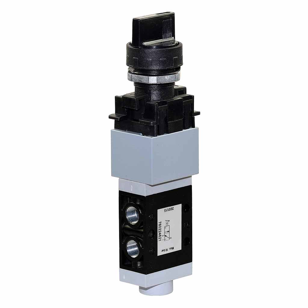 Kuhnke 76 series pneumatic valve selector valve with short rotary selector